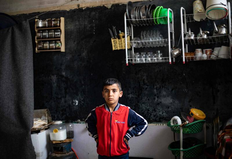 Ammar Al Khodr, 11, at the school near Hassakeh.