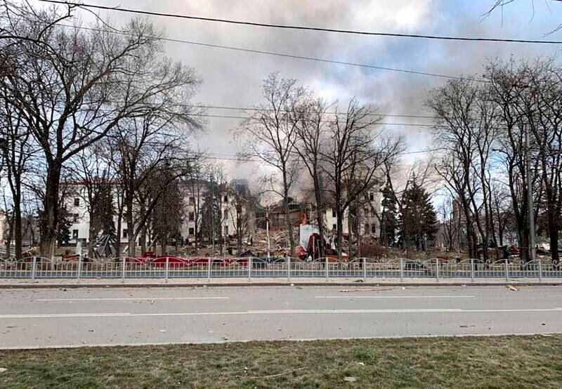 The theatre was located in the centre of Mariupol. EPA