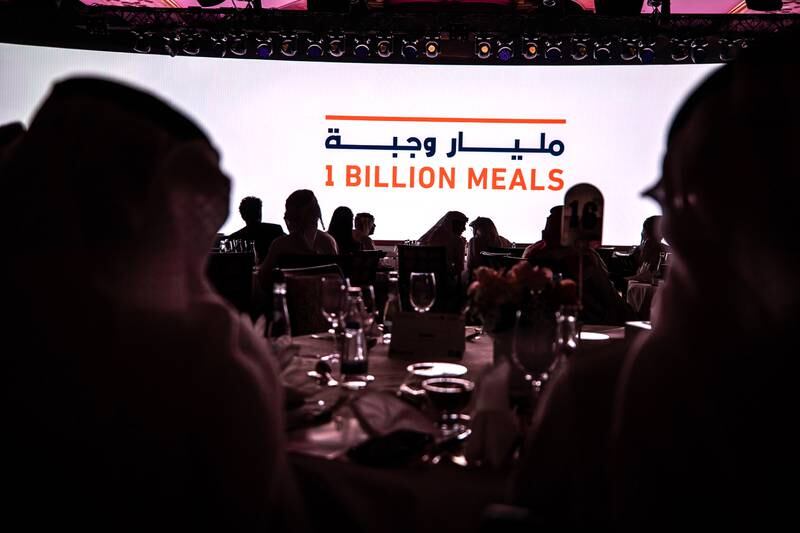A total of Dh101 million was raised at the One Billion Meals initiative. Victor Besa / The National