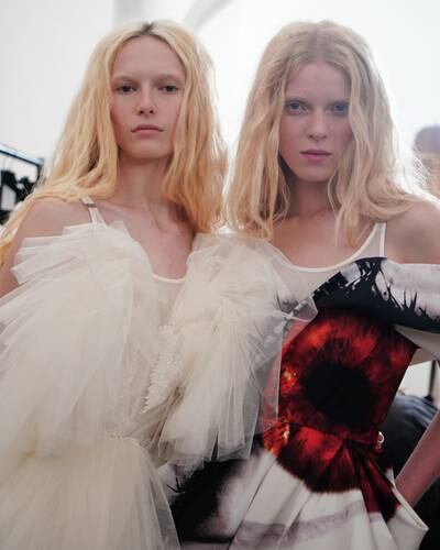 Backstage at Alexander McQueen’s spring/summer 2023 show. Photo: Ruby Pluhar