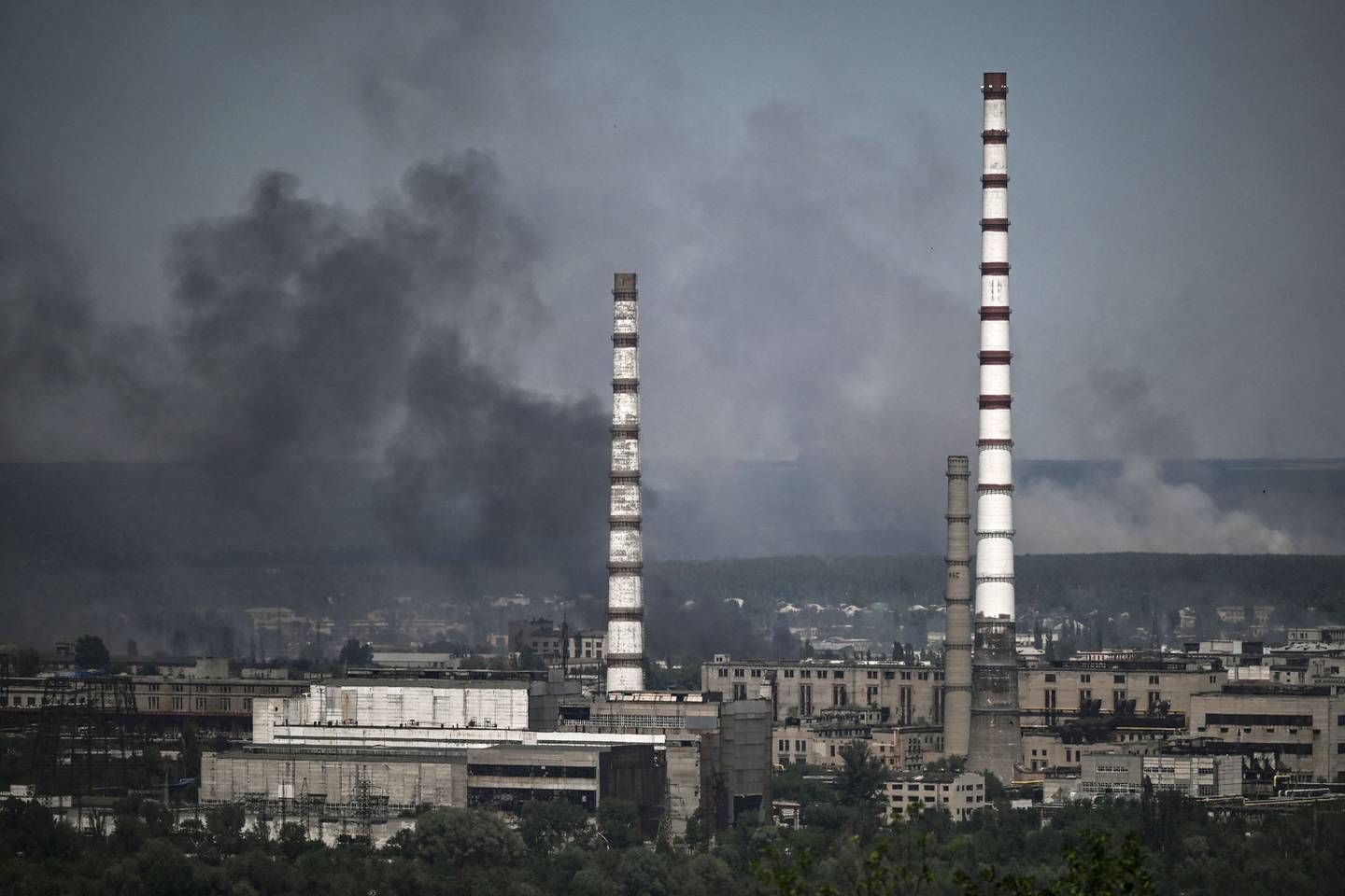 Black smoke rises from Severodonetsk, where Russia is concentrating much of its firepower. AFP