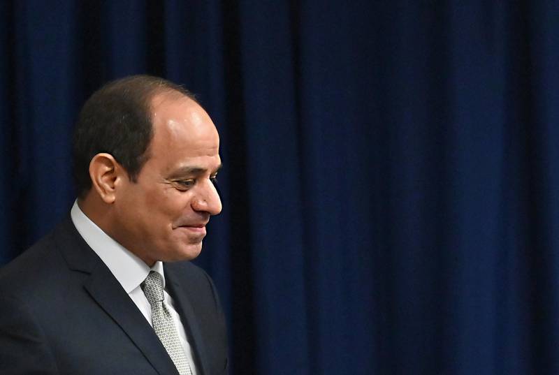 Egyptian President Abdel Fattah el-Sisi meets with United Nations Secretary-General Antonio Guterres (not pictured) at the United Nations in New York on September 25, 2019. / AFP / Angela Weiss
