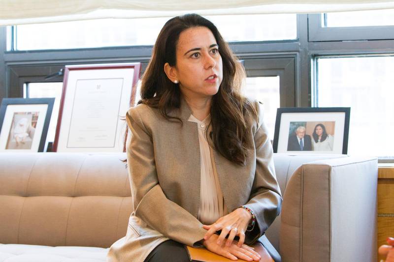 Ambassador Lana Nusseibeh, the UAE's permanent representative to the United Nations, calls on international community to support Afghan people. Bill Kotsatos for The National