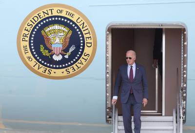 US President Joe Biden arrives in San Francisco, California. AFP