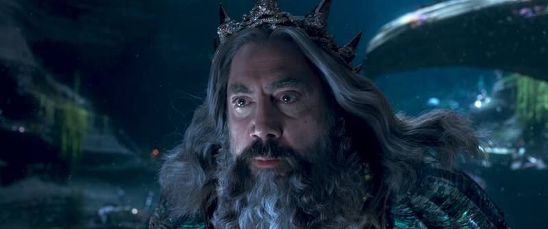 Javier Bardem as King Triton in Disney's live-action The Little Mermaid. Photo: Disney