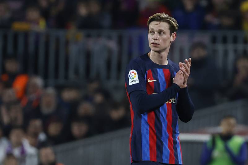 Frenkie de Jong 7 - Mediocre against Manchester United, he played in a deeper role where Sergio Busquets is usually positioned. Received a yellow card for dangerous play after 66 minutes. Came off two minutes later to a standing ovation. AP Photo