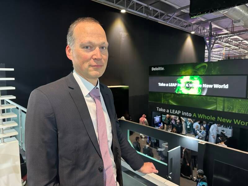 Nils Andersen-Roed, deputy head of financial crime compliance at Binance, at the Leap technology exhibition in Riyadh. Alvin R Cabral / The National
