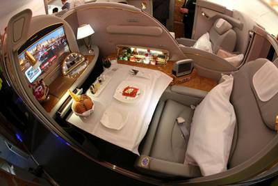 A Emirats first class cabin in an Airbus A380. AP Photo