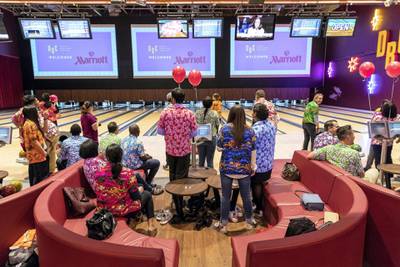 DUBAI, UNITED ARAB EMIRATES. 08 MAY 2018. Weekender-style landscape images of Dubai Bowling Center. (Photo: Antonie Robertson/The National) Journalist: Ellen Fortini. Section: Weekend.