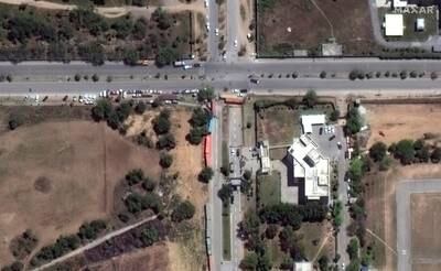 A satellite image shows heavy security around police headquarters in Islamabad after Mr Khan's arrest. Reuters