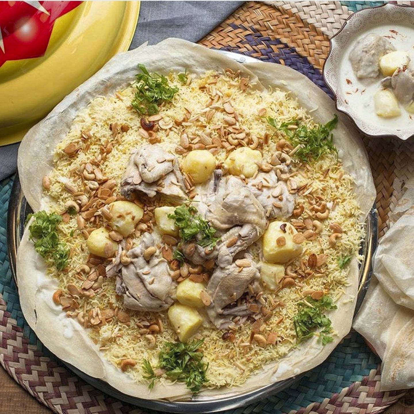 Chef Douha's interpretation of a traditional mansaf. Courtesy Douha Al Otaishan