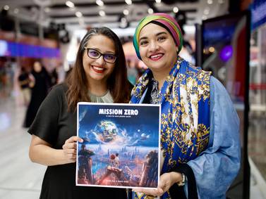 Nahla Nabil, left, and Farah Naz to launch a children's book about climate change. Photo: Mission Zero