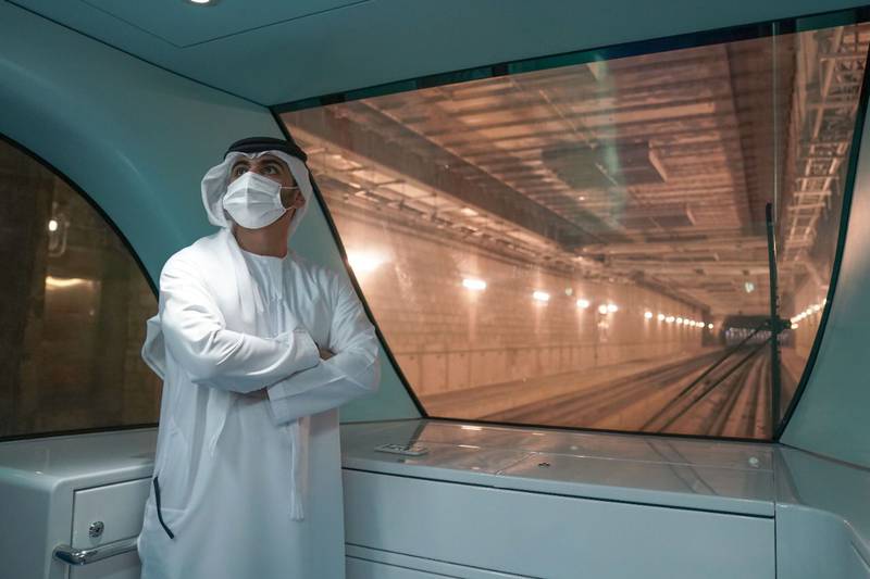Sheikh Mansoor bin Mohammed visits the Expo 2020 Dubai site to review safety and security preparations before the event. Photo: Dubai Media Office