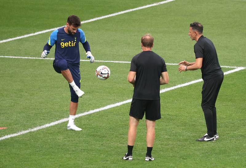 Tottenham Hotspur's Hugo Lloris during training. Reuters