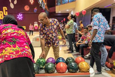 DUBAI, UNITED ARAB EMIRATES. 08 MAY 2018. Weekender-style landscape images of Dubai Bowling Center. (Photo: Antonie Robertson/The National) Journalist: Ellen Fortini. Section: Weekend.