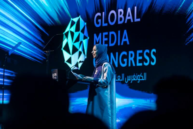 Shamma Al Mazrui at the Global Media Congress. Antonie Robertson / The National
