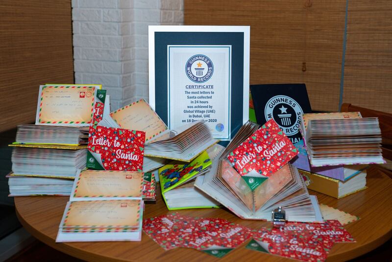 Global Village broke the record for most letters for Santa Claus collected within 24 hours as part of it's Silver Jubilee celebrations. Photo: Guinness World Records