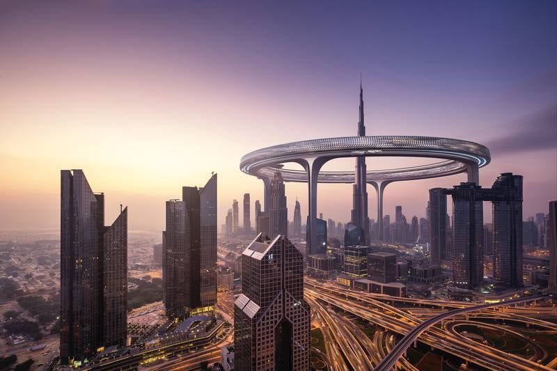 The megastructure would be 550 metres tall and encompass Burj Khalifa.