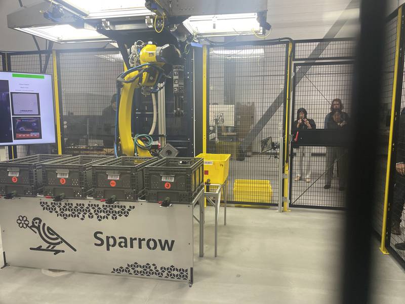 Leveraging computer vision and artificial intelligence, Sparrow can recognise and handle millions of items, Amazon said. Alkesh Sharma / The National