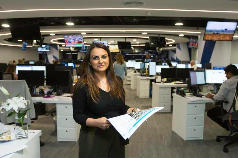 Mina Al-Oraibi, editor-in-chief of The National, in the new newsroom in TwoFour54 on July 10, 2017. Christopher Pike / The National 