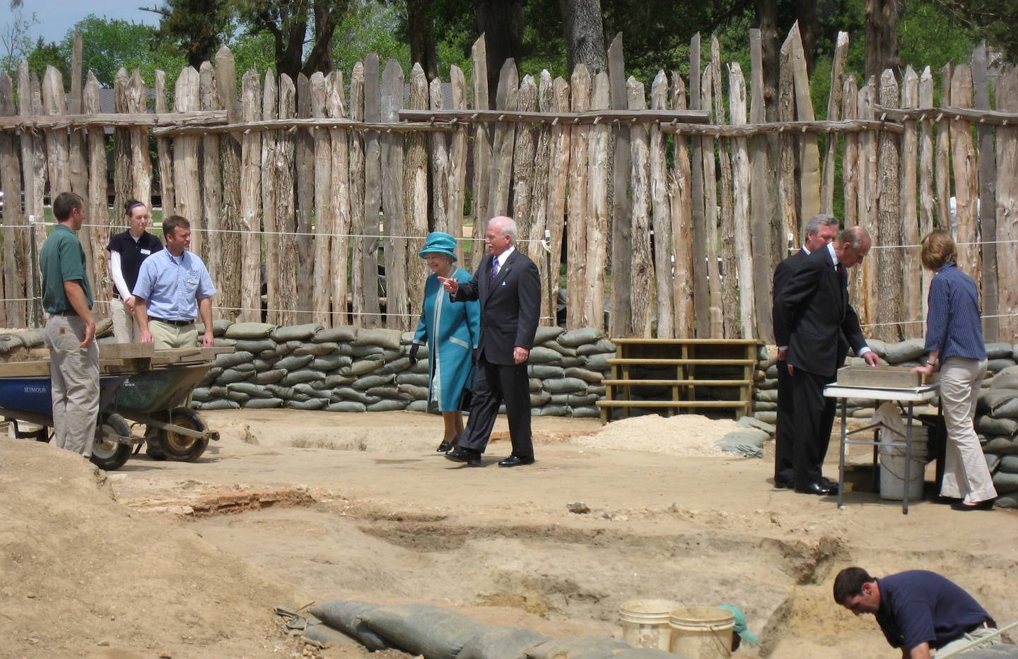 Queen Elizabeth II impressed staff at the Jamestown Rediscovery Project by touring the site in heels. Photo: Jamestown Rediscovery Project