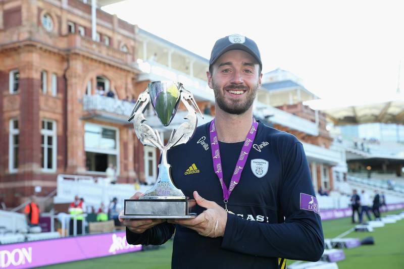 LONDON, ENGLAND - JUNE 30:  Captain James Vince of Hampshire poses for the camera with the Trophy after their victory during the Royal London One-Day Cup Final match between Kent and Hampshire at Lord's Cricket Ground on June 30, 2018 in London, England.  (Photo by Christopher Lee/Getty Images)