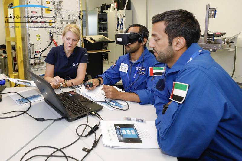 Hazza Al Mansouri and Sultan Al Neyadi undergo training at European Astronaut Centre in Cologne, Germany.Courtesy Mohammed bin Rashid Space Centre