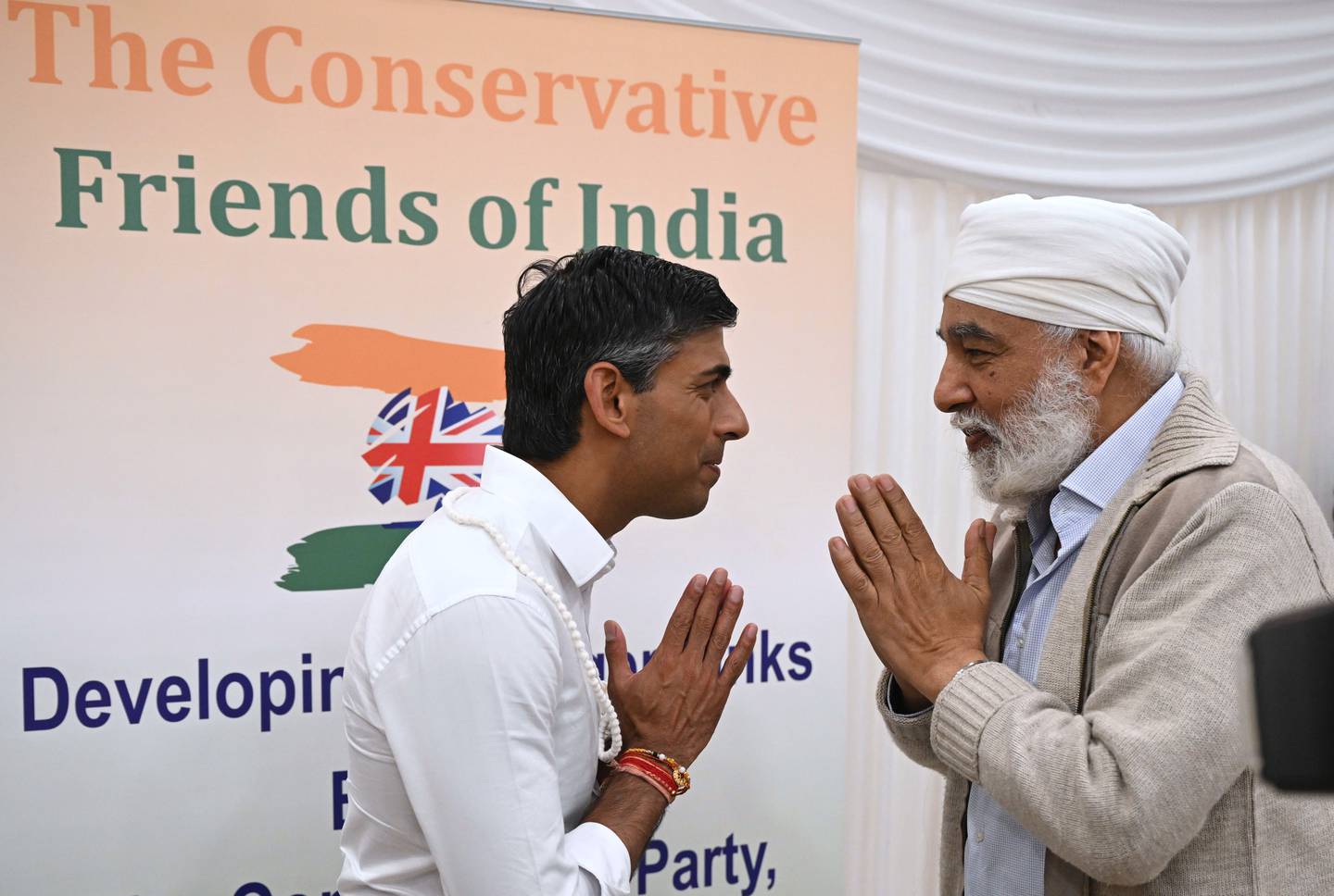 Rishi Sunak at an event in north London organised by the Conservative Friends of India. PA


