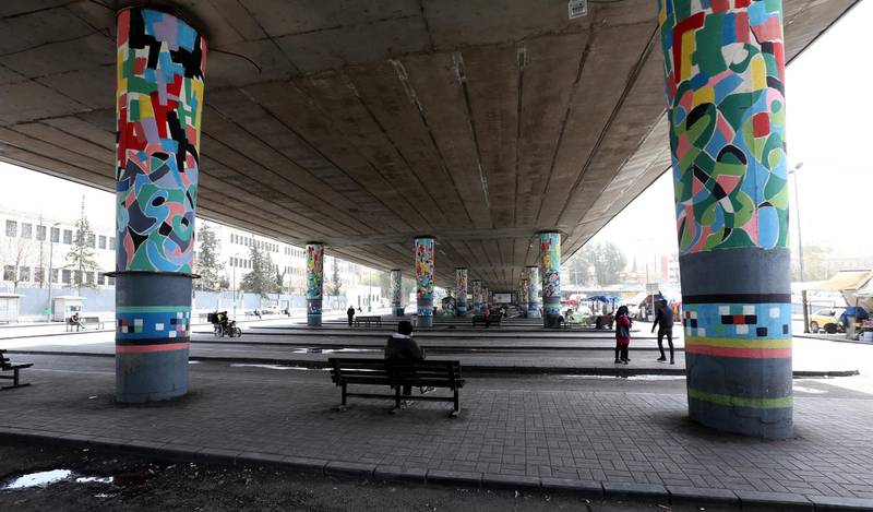 A general view of the almost deserted closed main public bus station in Damascus, Syria.  EPA