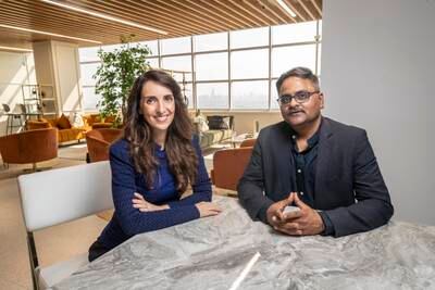 Olive Gaea co-Founders Jessica Scopacasa and Vivek Tripathy. Antonie Robertson / The National