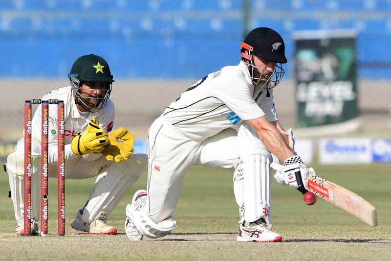 New Zealand's Kane Williamson en route to his double century against Pakistan in the first Test in Karachi on Thursday, December 29, 2022. AFP