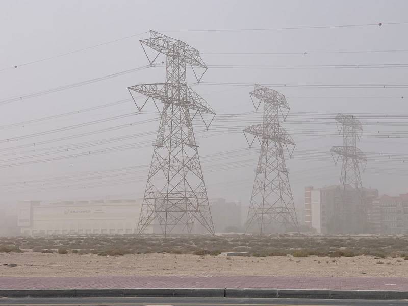 Reduced visibility during a dust storm in Dubai. Pawan Singh / The National