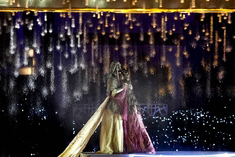 Artists perform during the closing ceremony in Dubai. AP