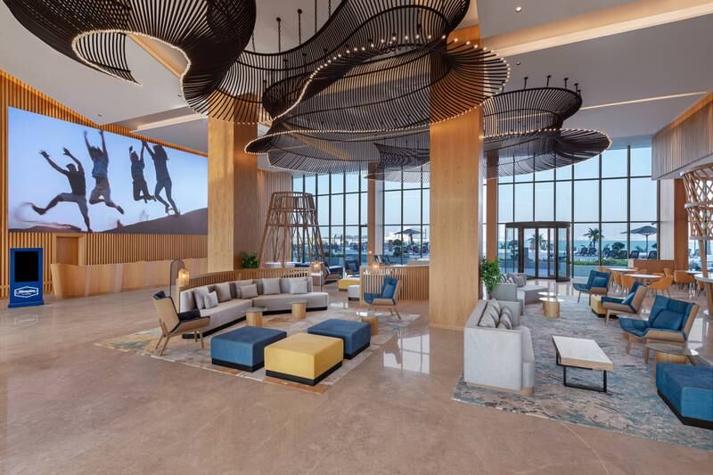 The large entrance lobby at Hampton by Hilton Marjan Island Ras Al Khaimah