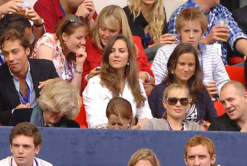 Kate Middleton at 'The Concert for Diana' with younger brother James and sister Pippa at Wembley Stadium on July 1, 2007. Getty Images