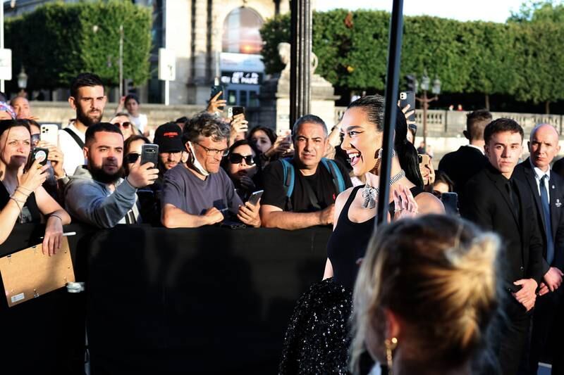 Dua Lipa arrives at Hotel de la Marine. Getty Images