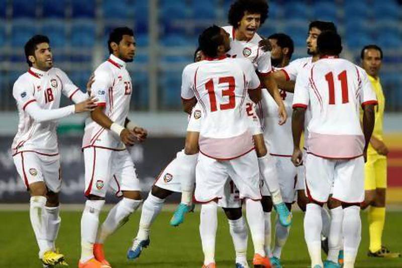The UAE got off to a nervy start in their first match against Qatar before settling down and going on to win. Fadi Al-Assaad / Reuters