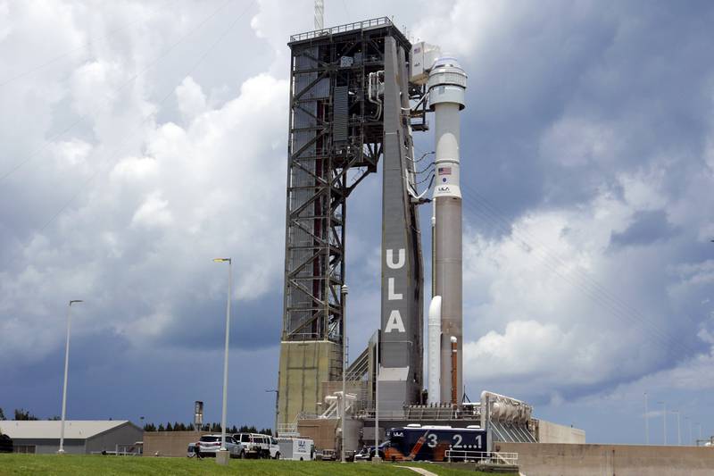An Atlas V rocket with Boeing's Starliner spacecraft, ready for another attempt at a test flight to the International Space Station. AP
