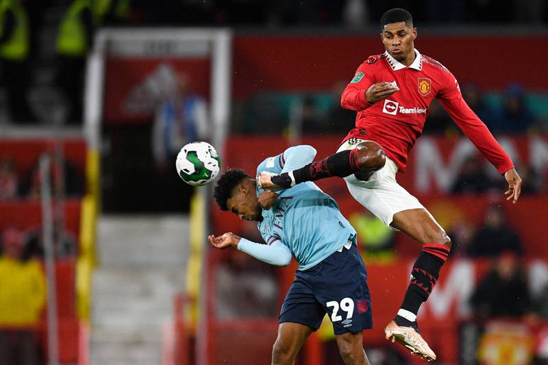 Ian Maatsen - 7. Unlike Beyer, the left-back looked assured and stood up well up against Rashford, and the Chelsea loanee had the better of him in the first half. AFP