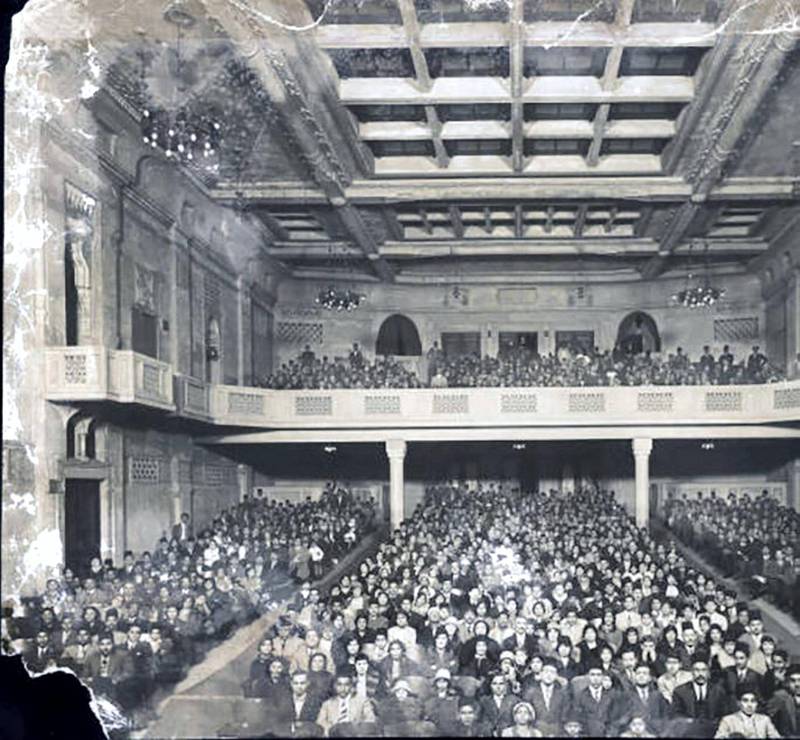 Ewart Hall in the 1950s, a venue that has hosted such names as Egyptian singer Umm Kulthum. Courtesy American University of Cairo