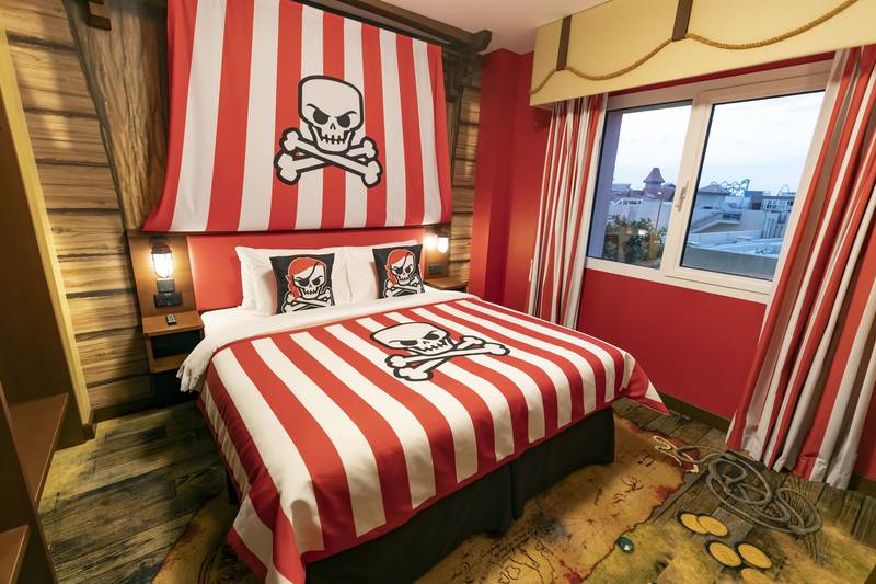 A room in a Pirates-themed suite at Legoland Hotel.