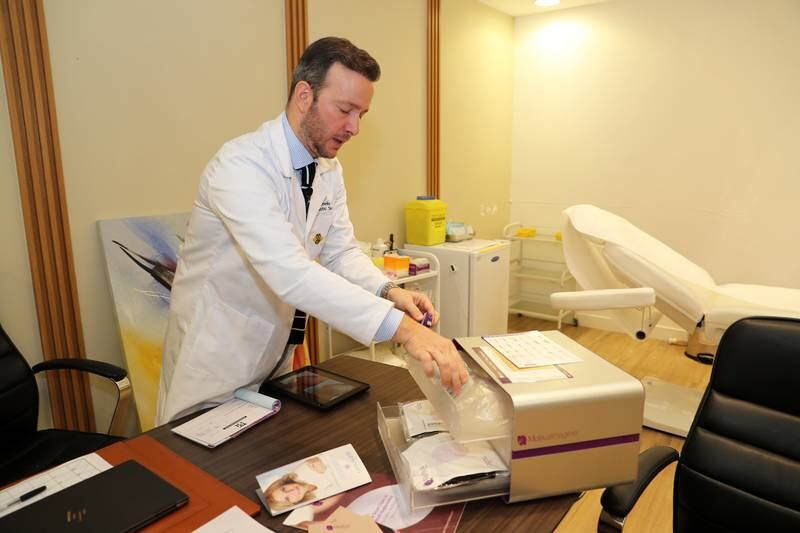 Dr Carmelo says some patients as young as 20 request procedures like Botox or 'cat eyes'. Pawan Singh / The National