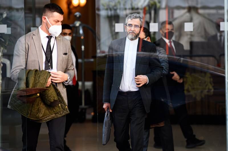 Iran's chief negotiator Ali Bagheri Kani, right, leaves after a meeting during negotiations in Vienna. Photo: EPA