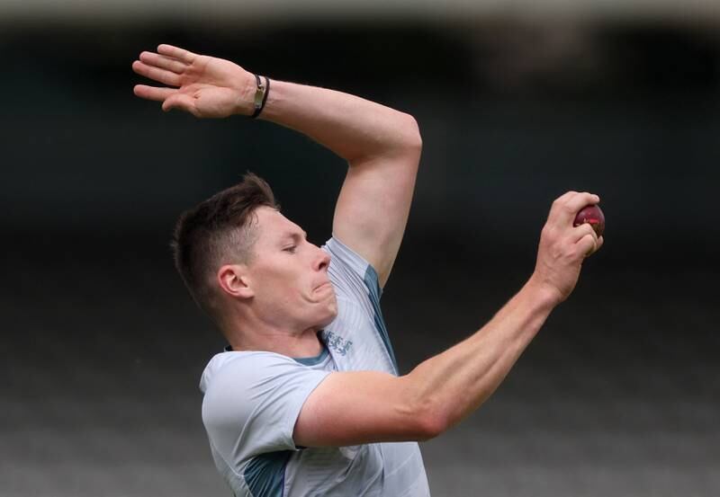 England fast bowler Matthew Potts during training. Reuters