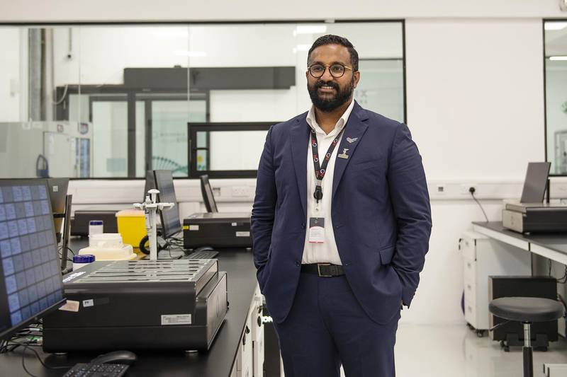 Ashish Koshy, CEO of G42 Healthcare , during inaguration of new Biogenix Labs which is located in the sustainable city of Masdar, Abu Dhabi, UAE, Vidhyaa Chandramohan for The National