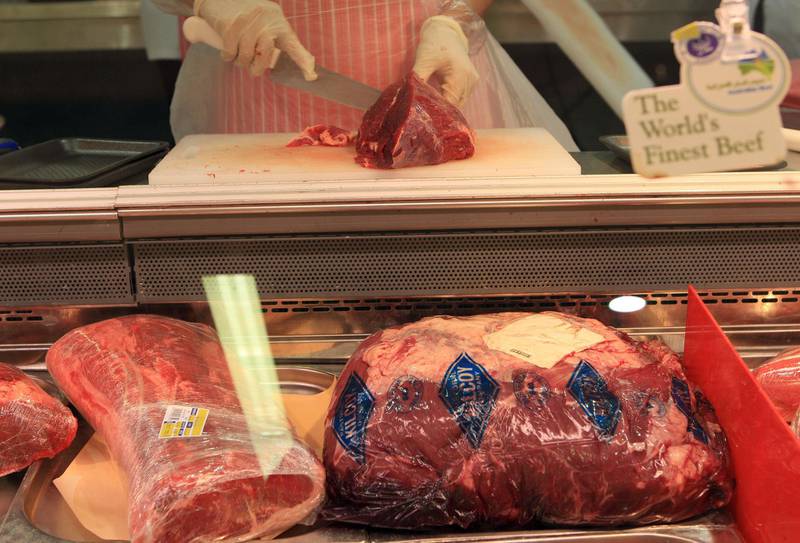ABU DHABI - 15JUNE2011 - Meat section at Lulu Hyper market at Al Wahda Mall in Abu Dhabi. Ravindranath K / The National 