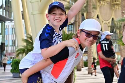 Finlay Reeves, 9, a British pupil at Brighton College Dubai, has walked 60 kilometres across the UAE for a good cause. Here, he is pictured with his younger brother, Frankie, 7. All photos: Abigail Reeves
