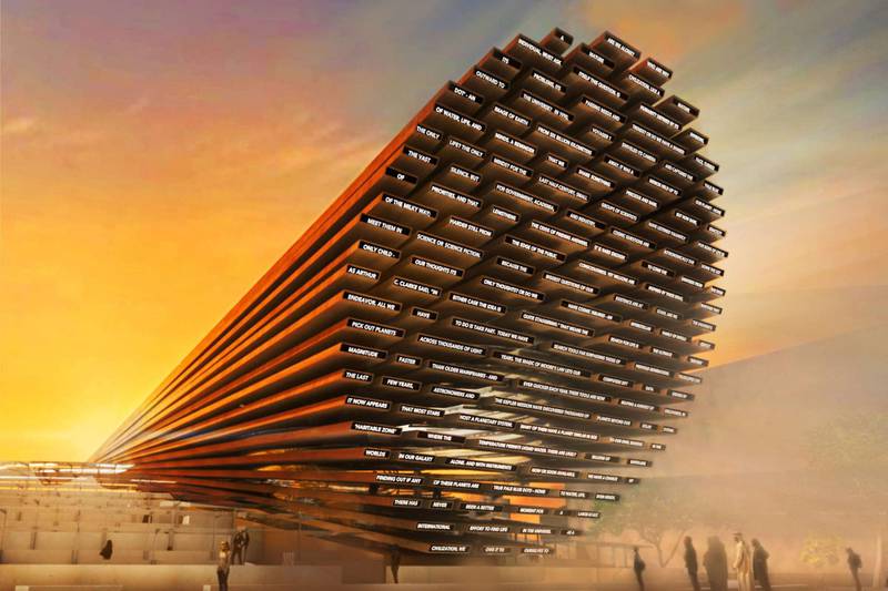A rendering of the UK pavilion for Expo 2020 Dubai, designed by Es Devlin. Courtesy Es Devlin