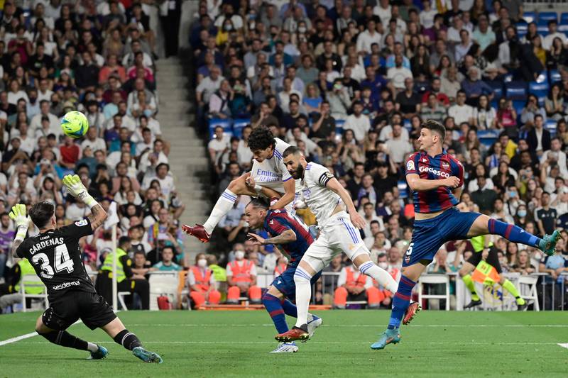 Karim Benzema scores Real's second goal. AFP