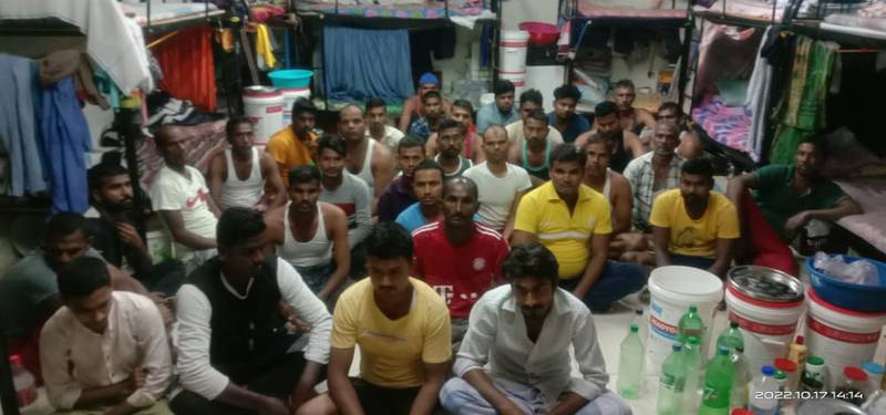 About 48 Indian workers appealed for help to return to their families from Muscat after they were not paid wages for months and did not have sufficient funds for food. A voluntary group Rescuing Every Distressed Indian Overseas spotted their video and assisted them with help from officials from the Indian embassy. Photo: Redio group
